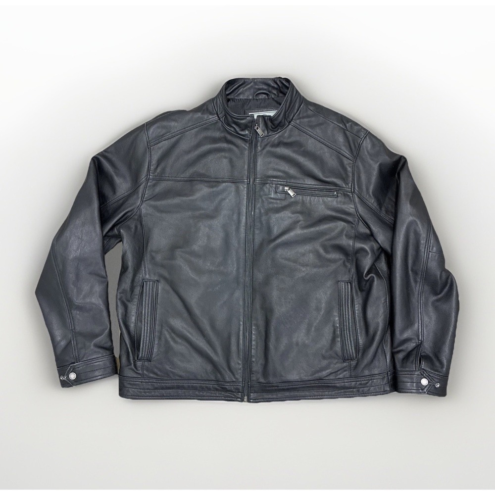 Boston Harbour Leather Jacket Y2K Black New Zealand Lamb - Men's XXL